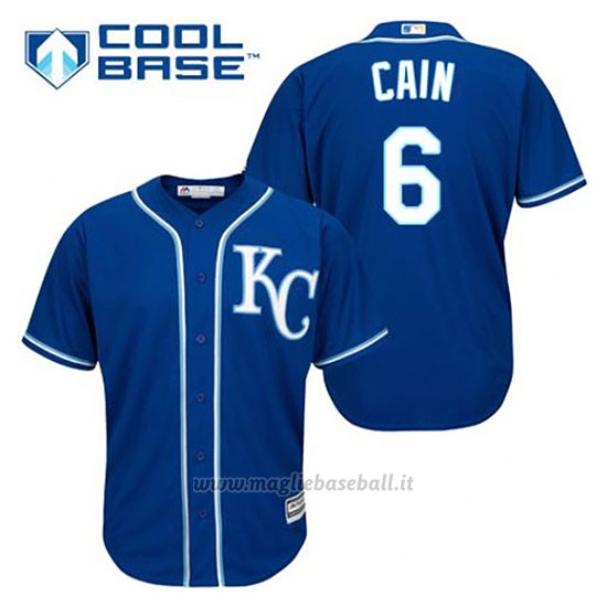 Maglia Baseball Uomo Kansas City Royals Lorenzo Cain 6 Blu Alterner Cool Base